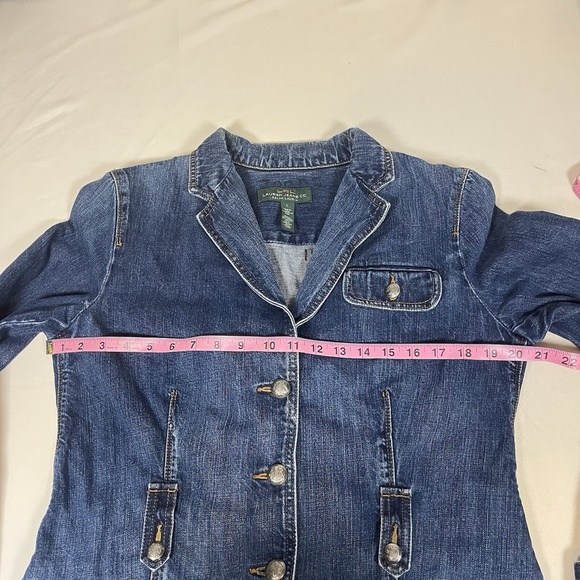Vintage 90s Ralph Lauren Country Denim Chore Jean Jacket Large Womens - Picture 5 of 11